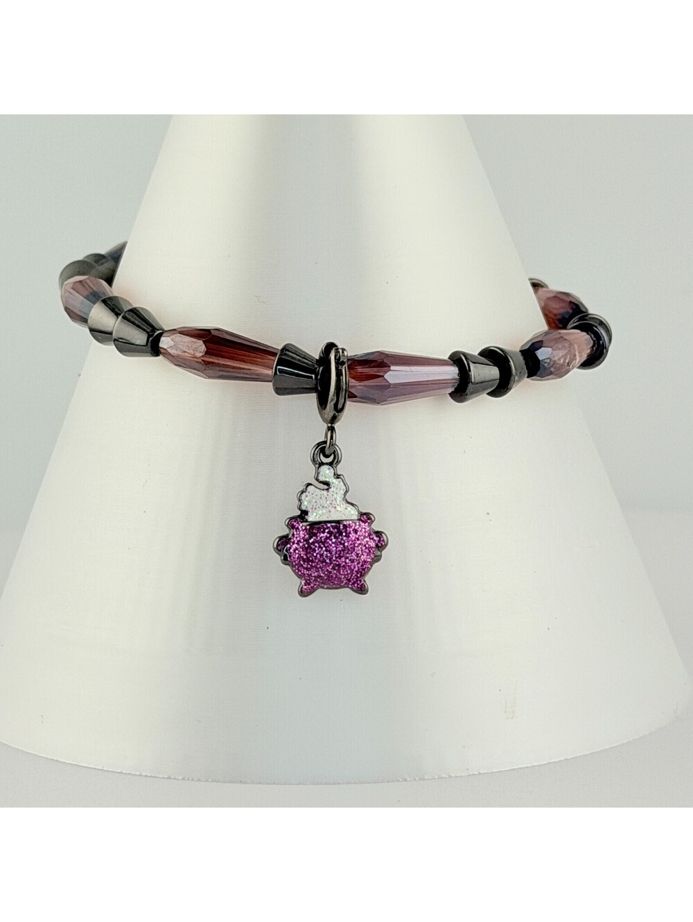 Bomb Party Bracelet - Halloween Cauldron on Hematite Plating